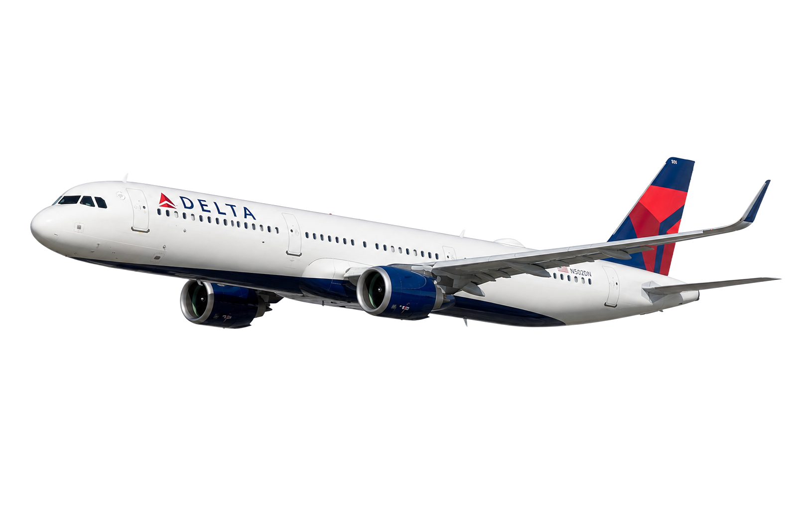 Delta Air Lines Airbus A321 in level cruise